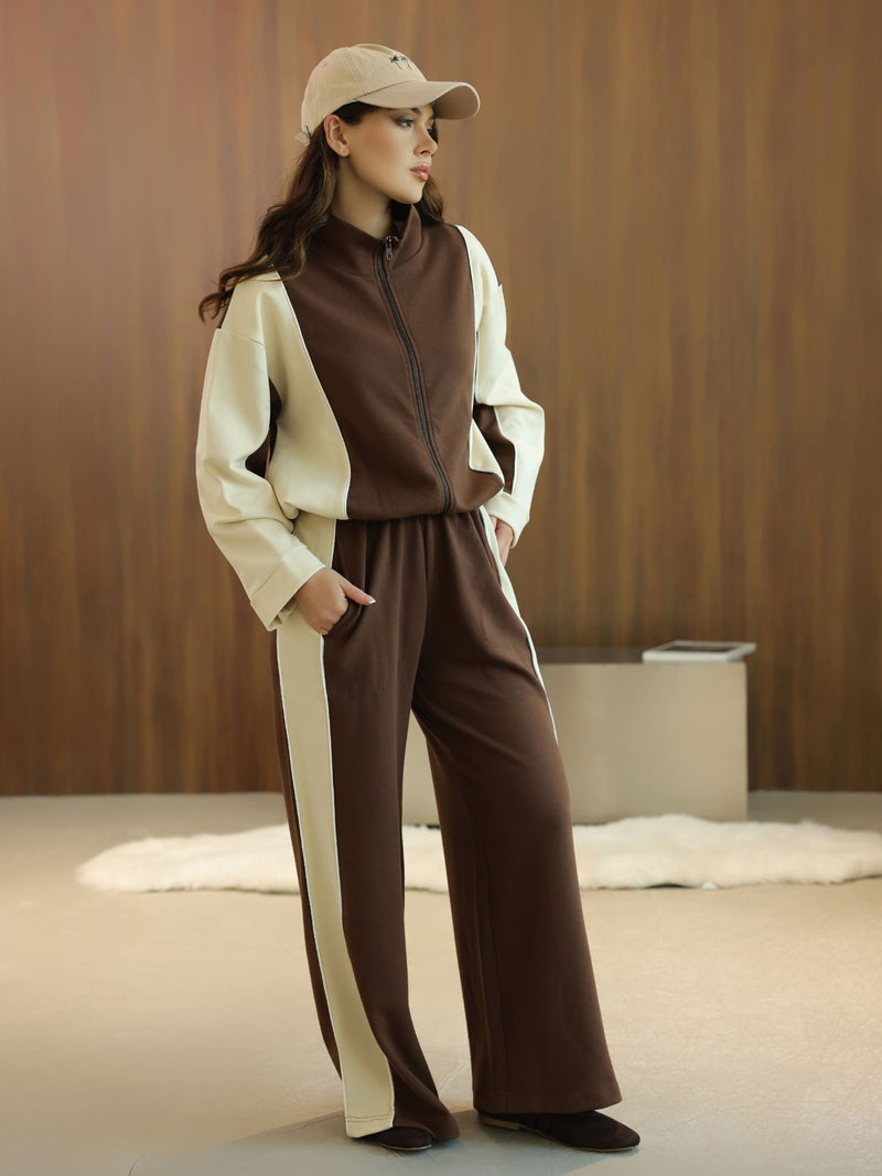 Signora Brown And Cream Softstreme Sweat Pants
