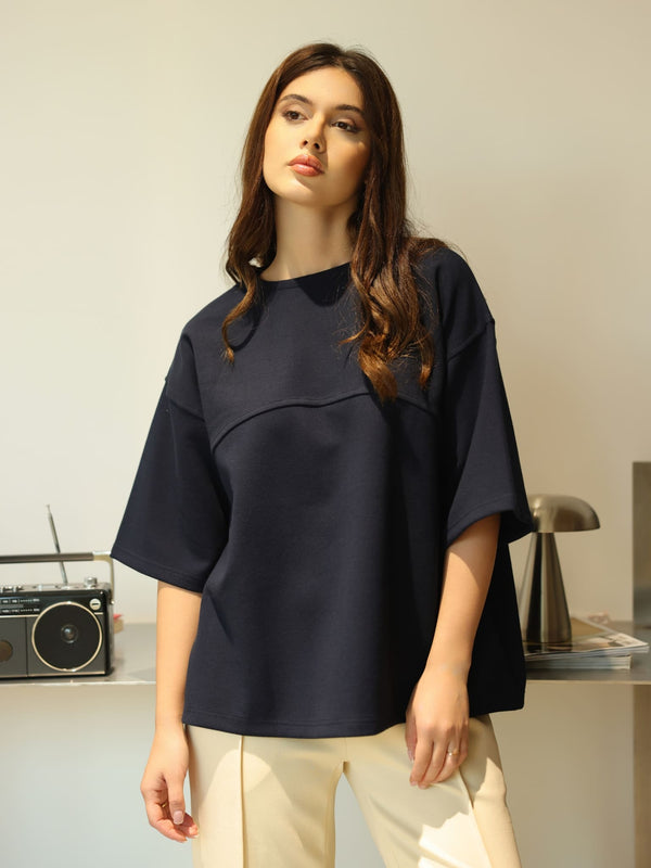 Flumie Blue Drop Shoulder Shirt