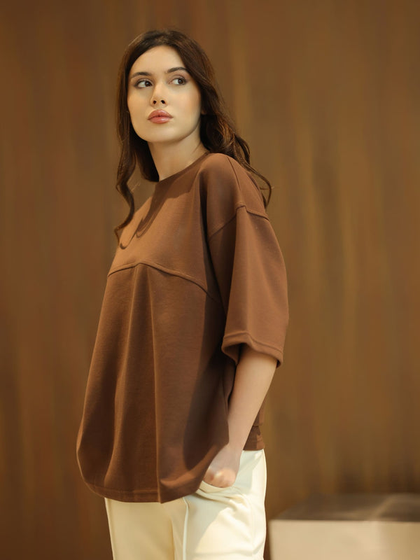 Flumie Brown Drop Shoulder Shirt