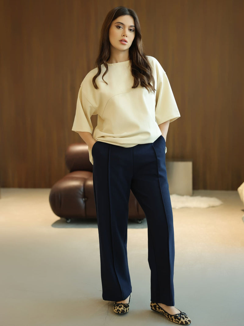 Flumie Cream Drop Shoulder Shirt