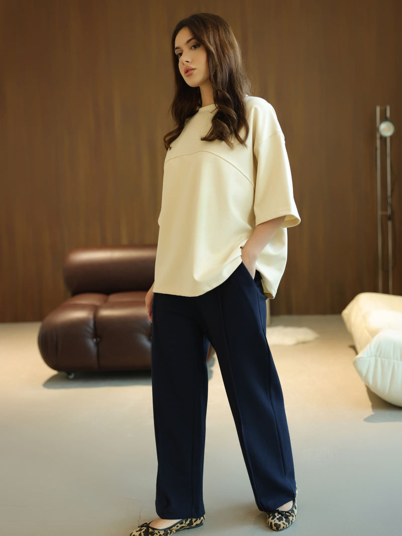 Flumie Cream Drop Shoulder Shirt