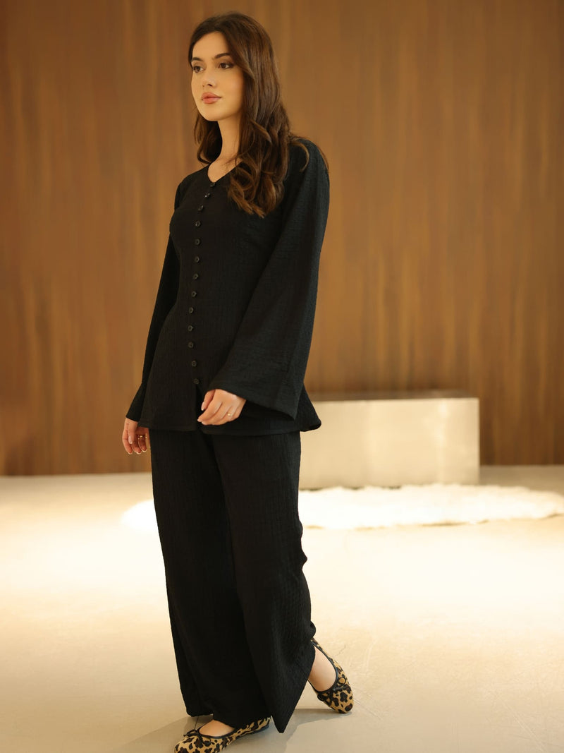 Osanna Textured Black Co Ord Set