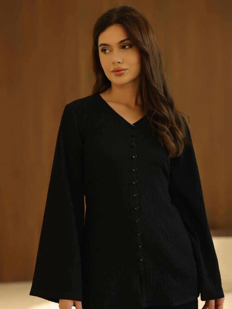 Osanna Textured Black Co Ord Set