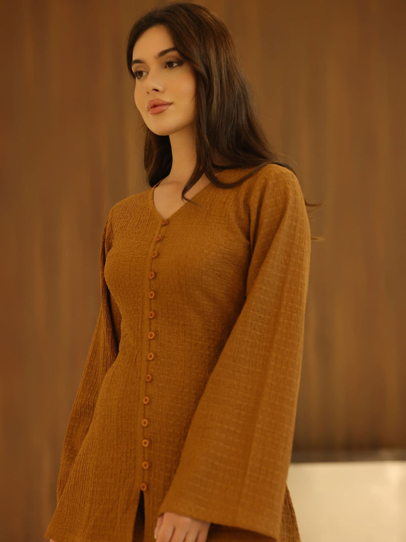 Osanna Textured Brown Co Ord Set