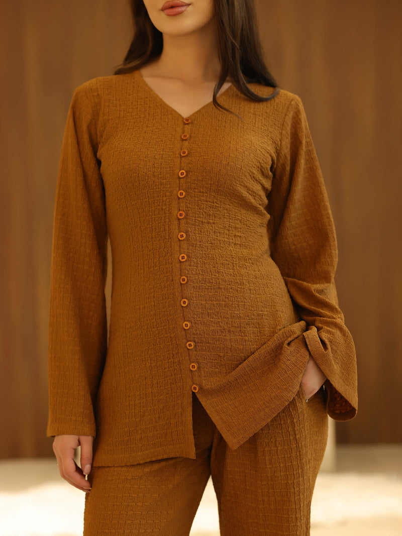 Osanna Textured Brown Co Ord Set