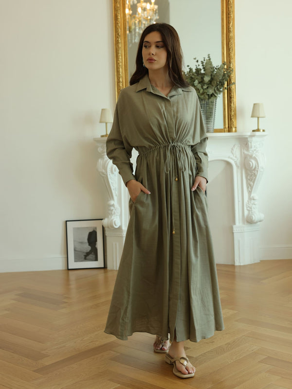 Arden Olive Long Dress