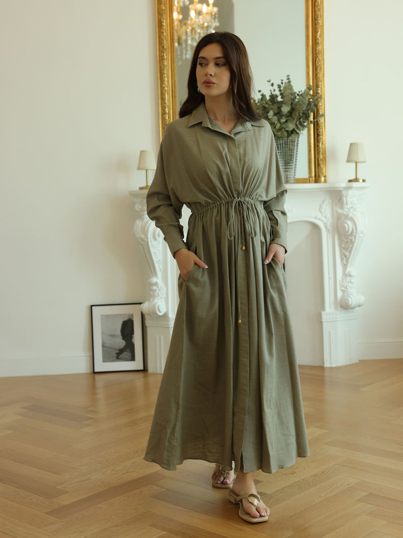 Arden Olive Long Dress