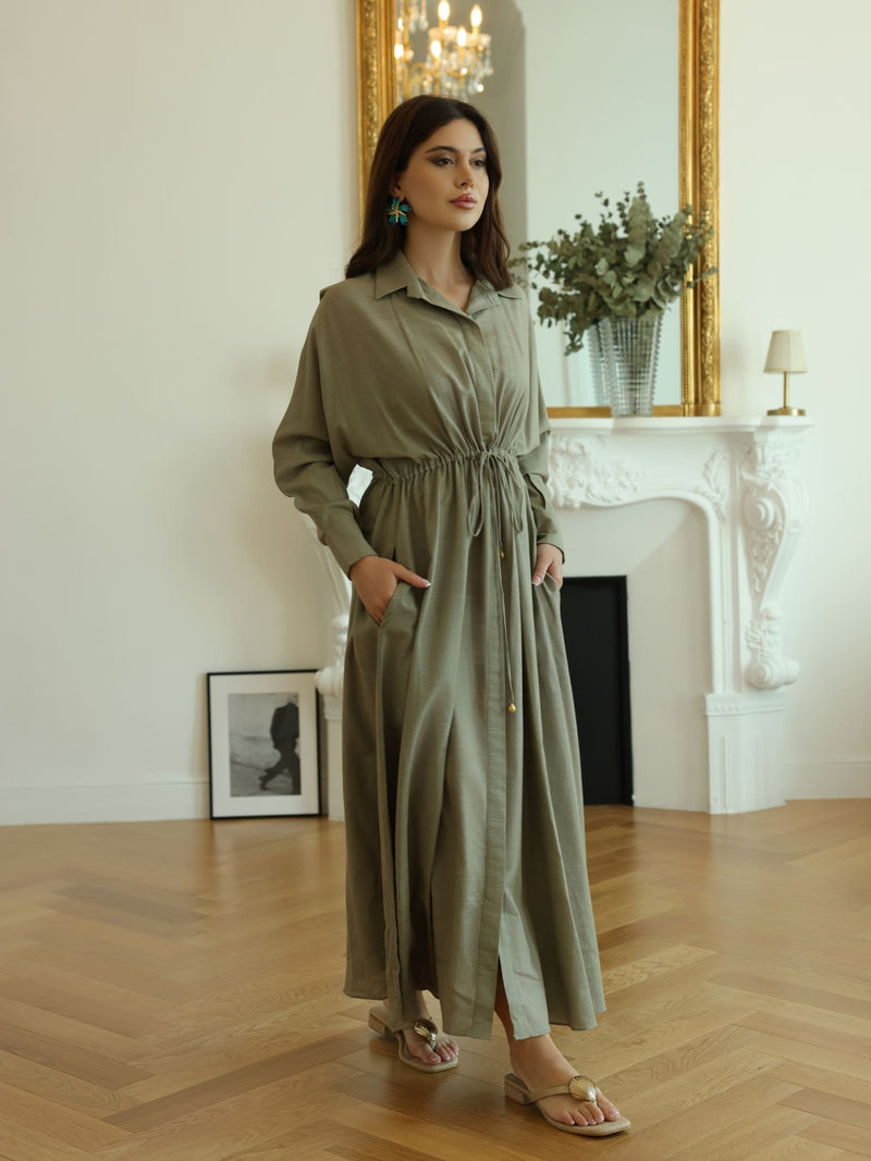 Arden Olive Long Dress