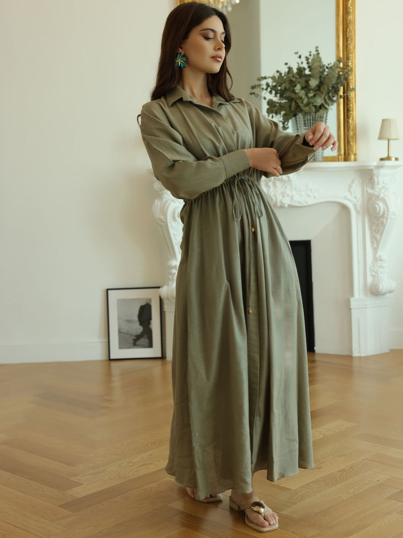 Arden Olive Long Dress