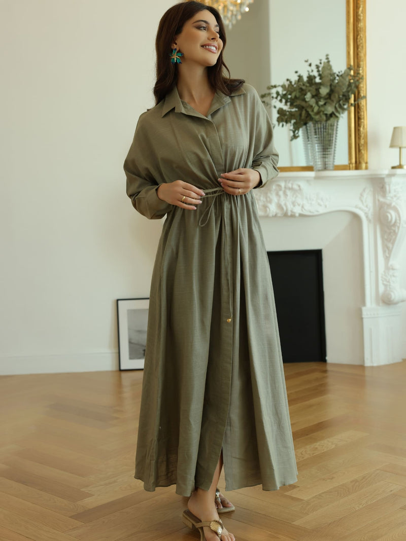 Arden Olive Long Dress