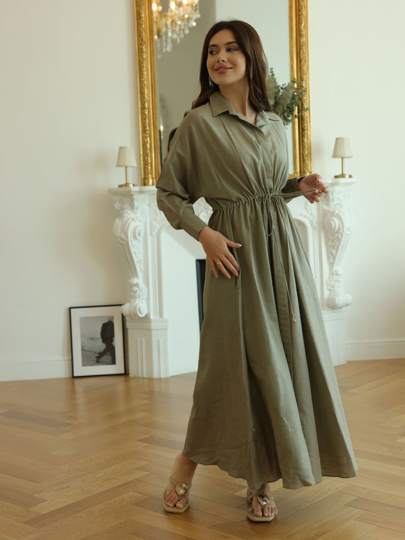 Arden Olive Long Dress