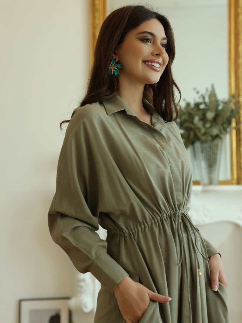 Arden Olive Long Dress