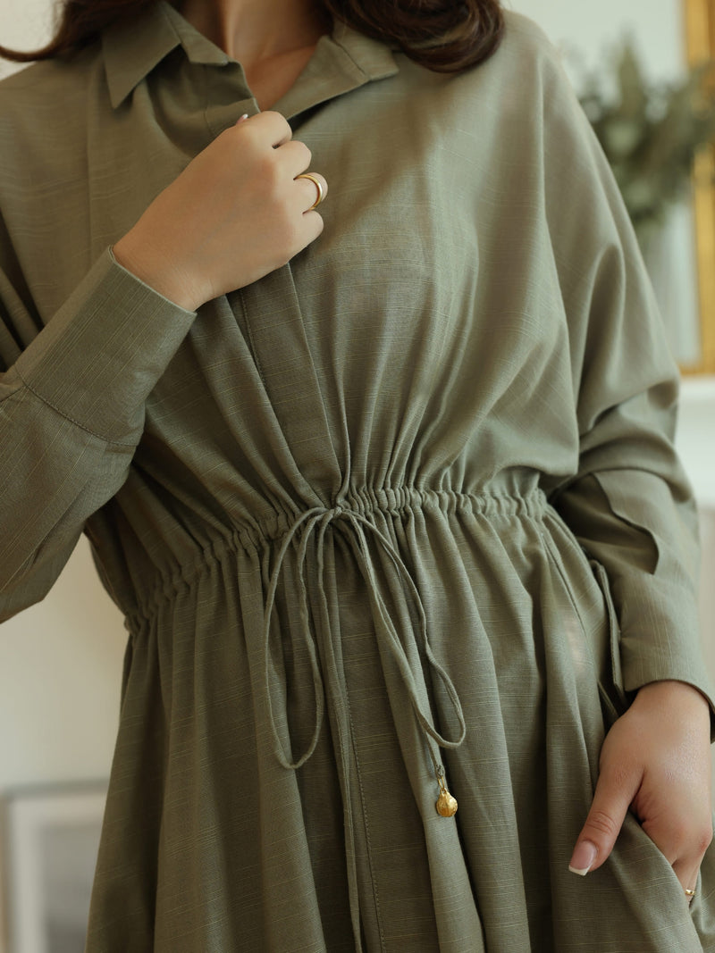 Arden Olive Long Dress