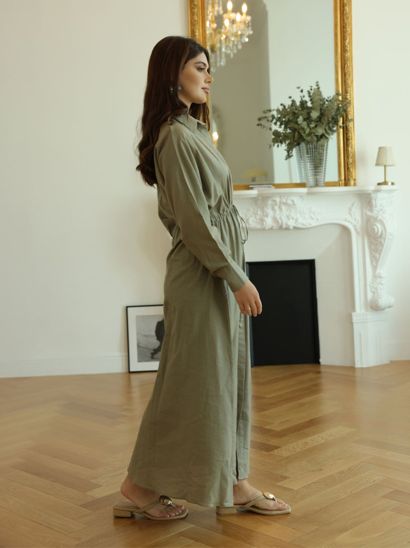 Arden Olive Long Dress