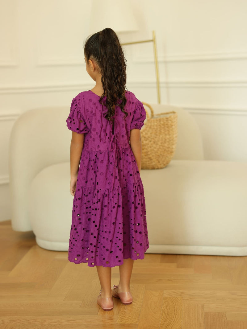 Mini Zora Cutwork Purple Dress