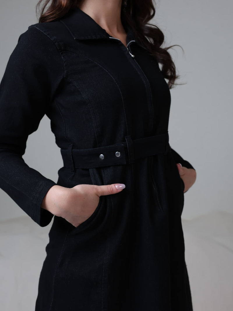 Swifty Denim Black Dress