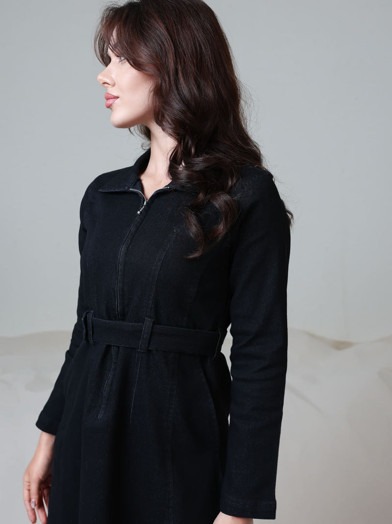 Swifty Denim Black Dress
