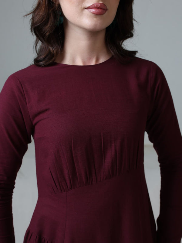 Maroon Rush Long Dress