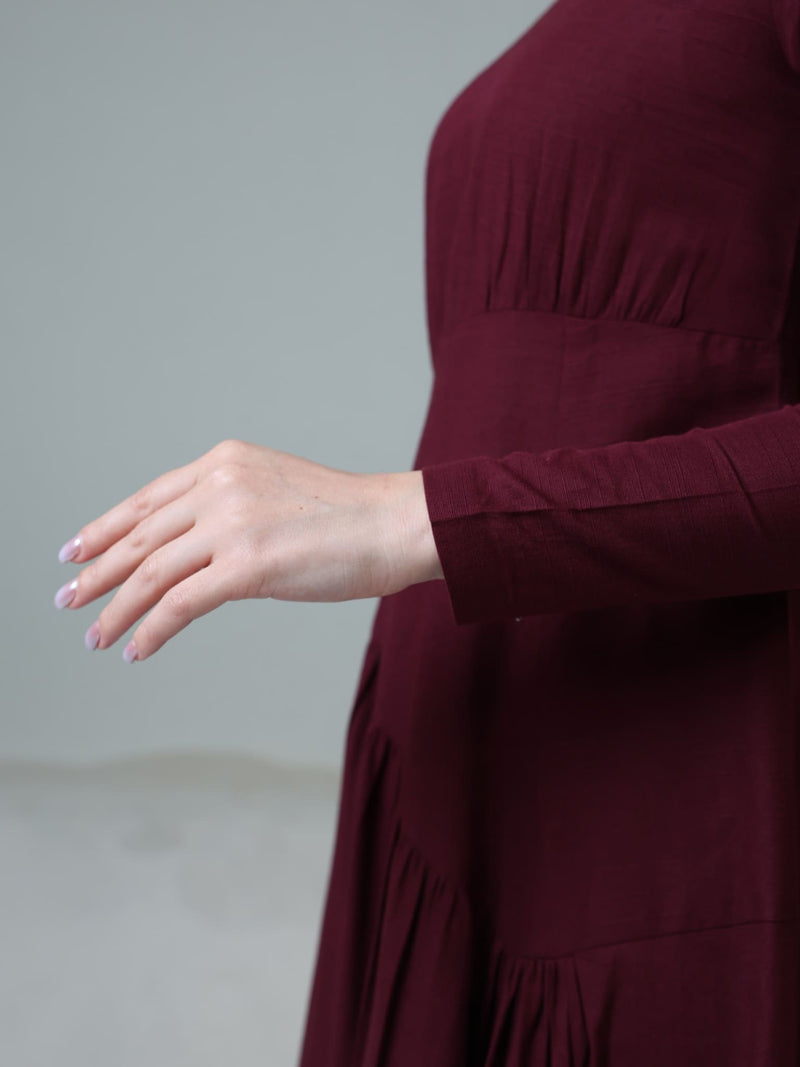 Maroon Rush Long Dress