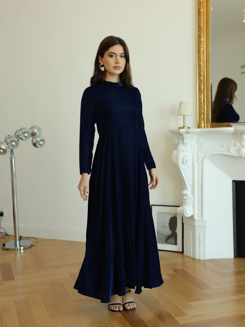 Shawn Blue Velvet Dress Shawn Blue Velvet Dress