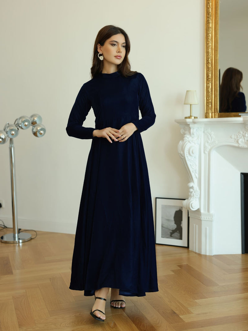 Shawn Blue Velvet Dress