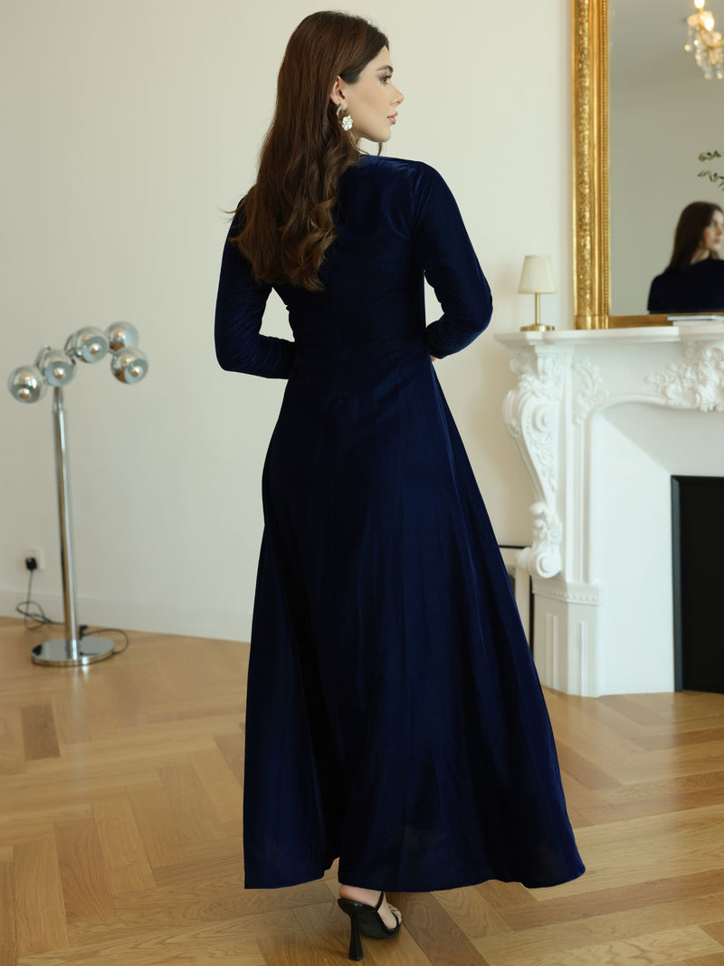 Shawn Blue Velvet Dress