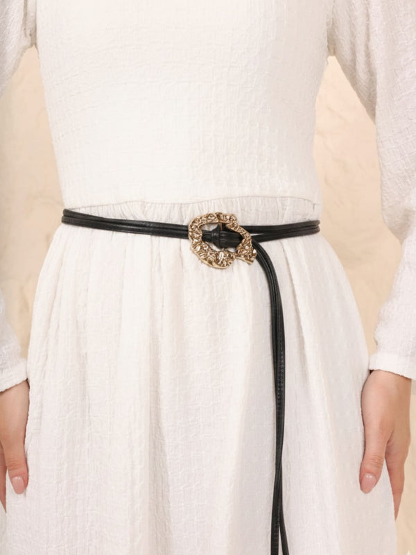 knee length dresses for ladies Cuadra Women's Belt Red main image 1