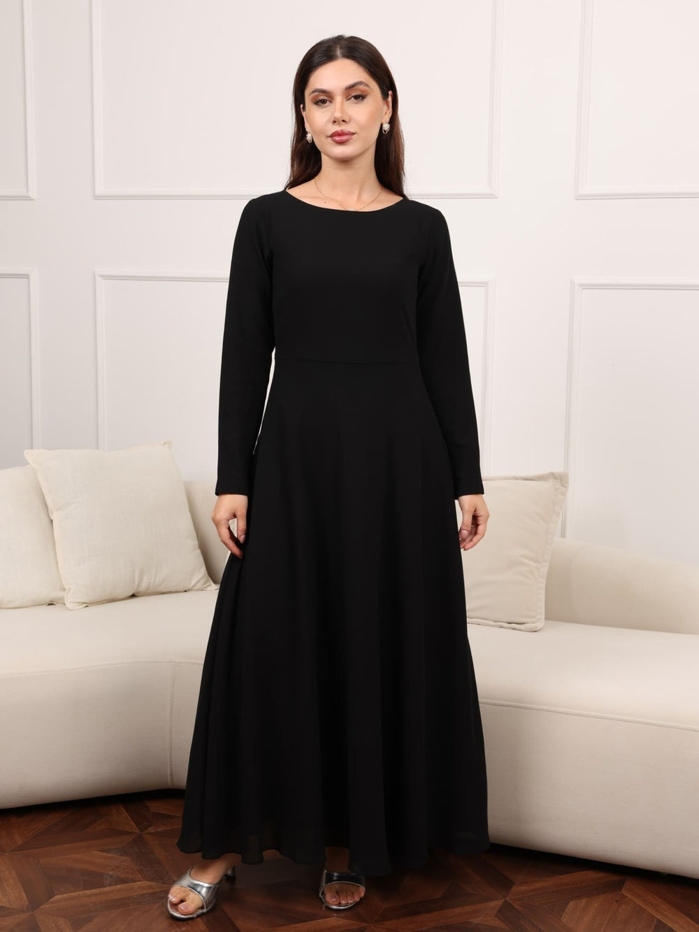 Mable Black Chiffon Dress