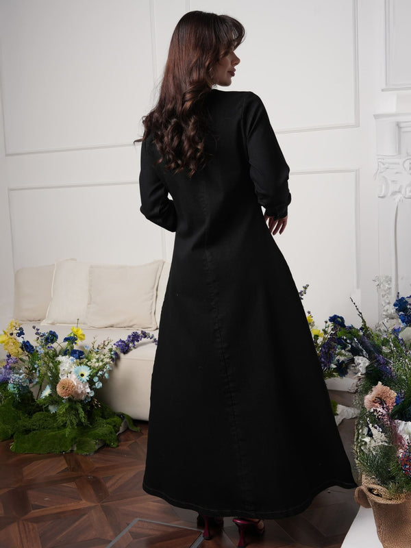 Riona Black Denim Dress
