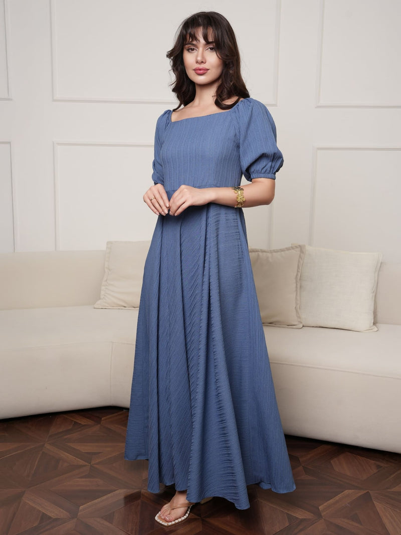 blue textured maxi dress Vero Moda Tall sleeveless textured maxi dress in blue