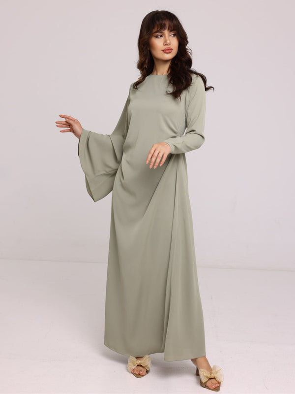 green buckle dress Wrap Front Buckle Belt Dress in Dark Green Green XS