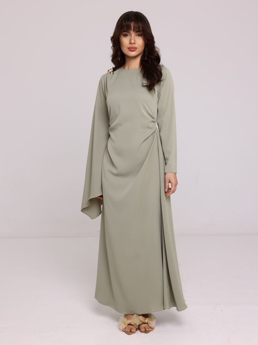Riley Green Buckle Long Dress