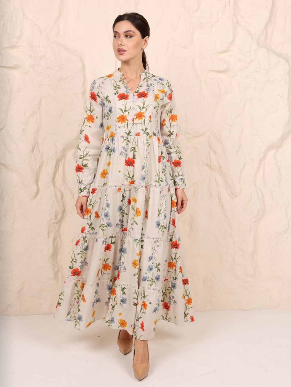 Shirley Lace Long Floral Dress