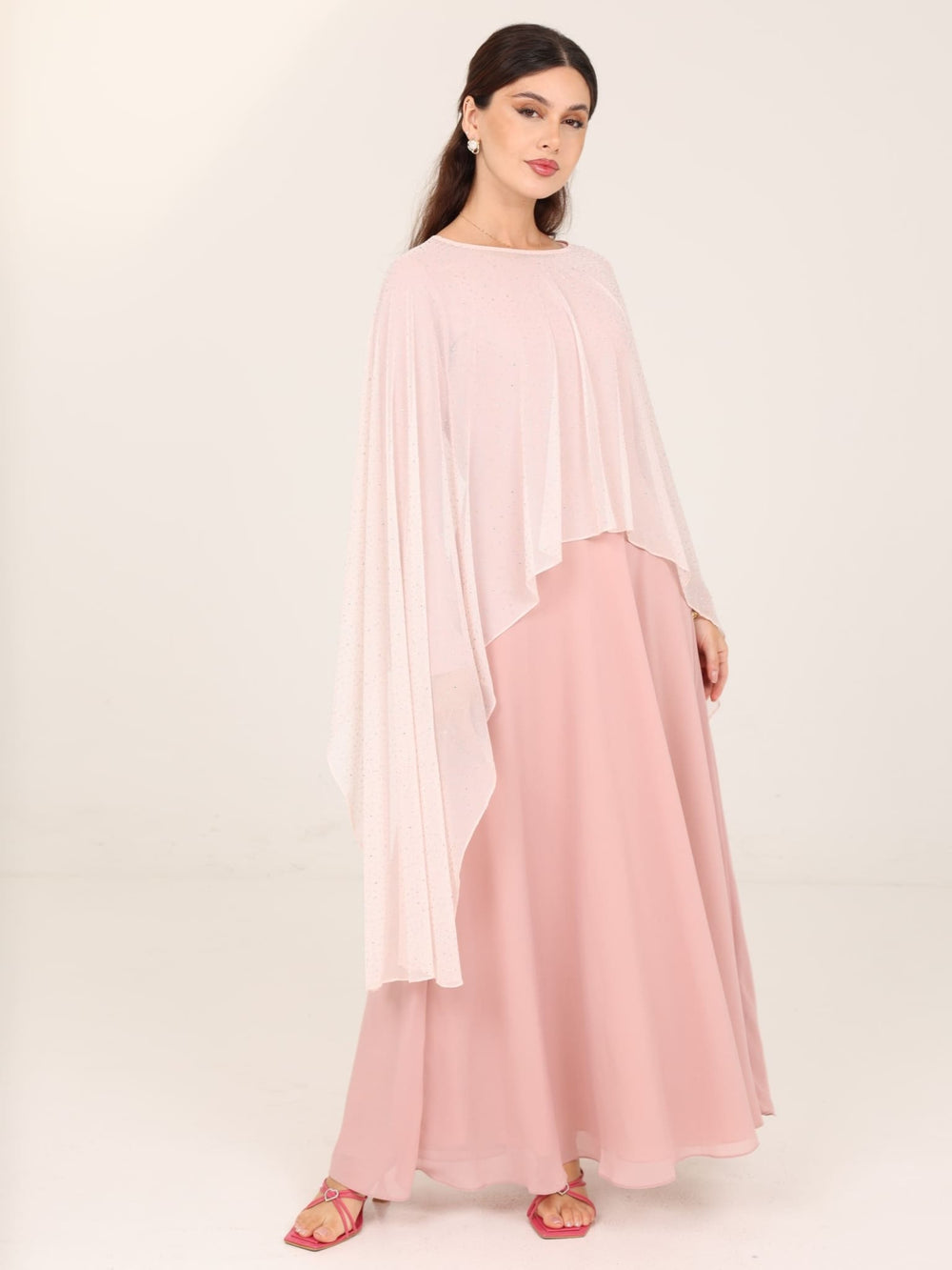 Alana Pink Rhinestone Cape