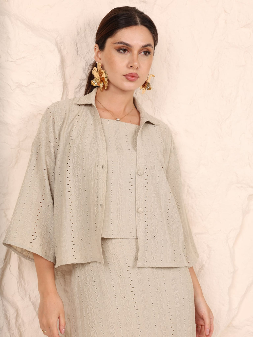 Zariah Crochet Sage Shirt
