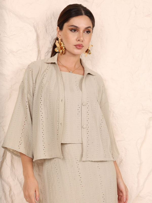 Zariah Crochet Sage Shirt