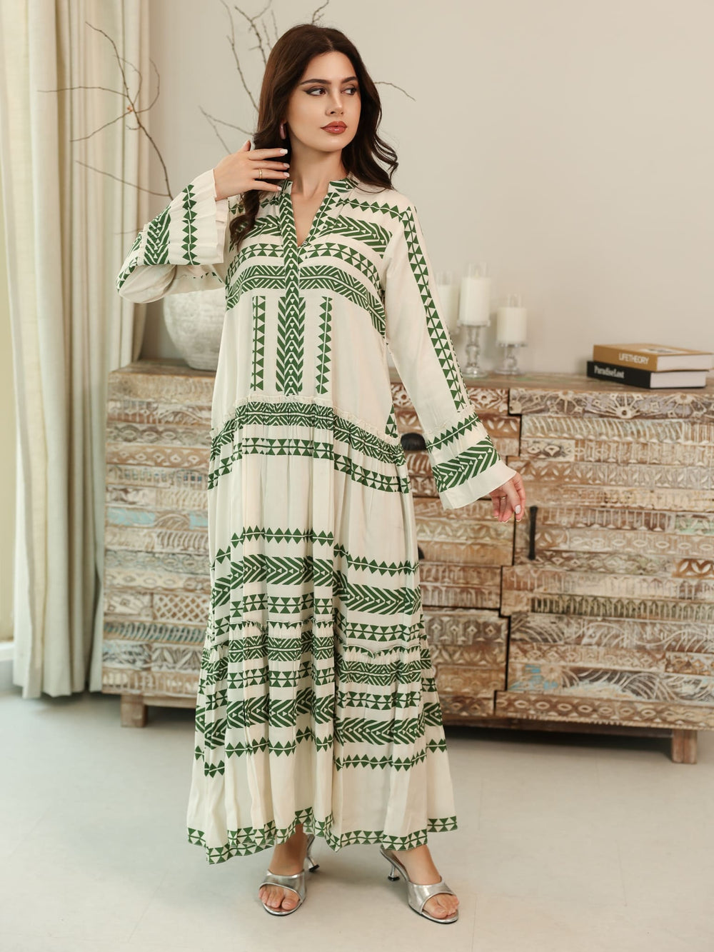 Eden Lines Green Dress With Pockets