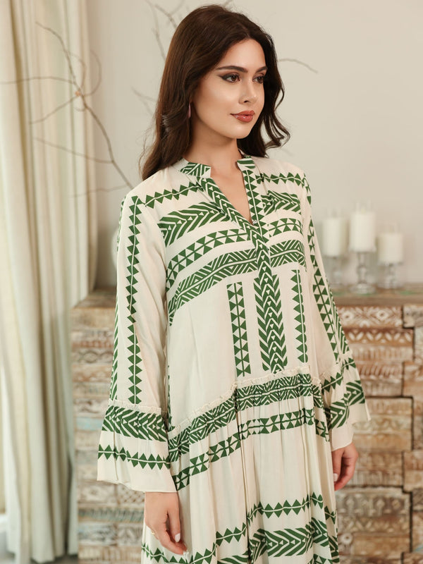 green dress with pattern Enchanting Elegance Emerald Green Floral Jacquard Midi Dress