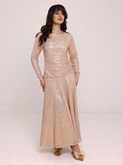 Cascade Golden Sequin Dress