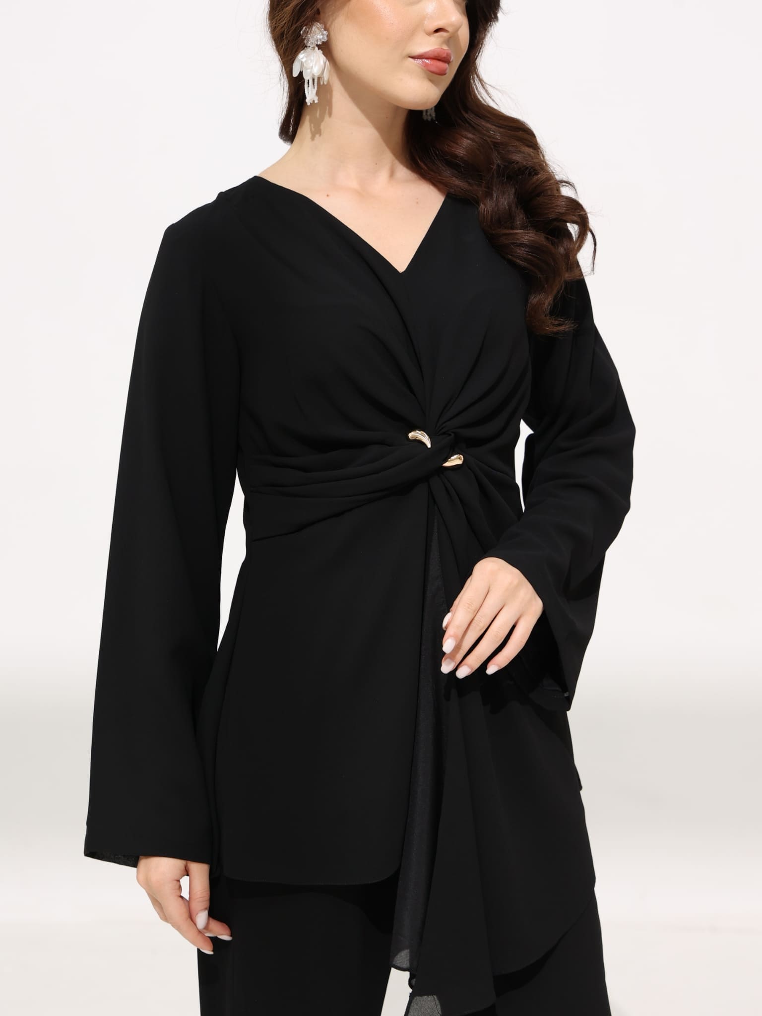 Nish Black Twist Buckle Shirt