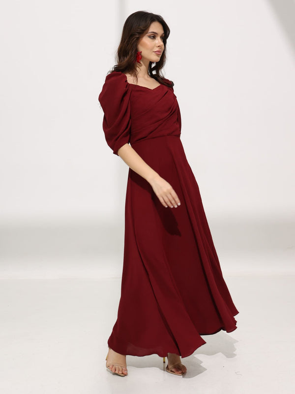 maroon pleated dress Aeliya Textured Romantic Blush-Pink Bridesmaid Dresses Please refer to the Back Zip Skirt Belt Size:56