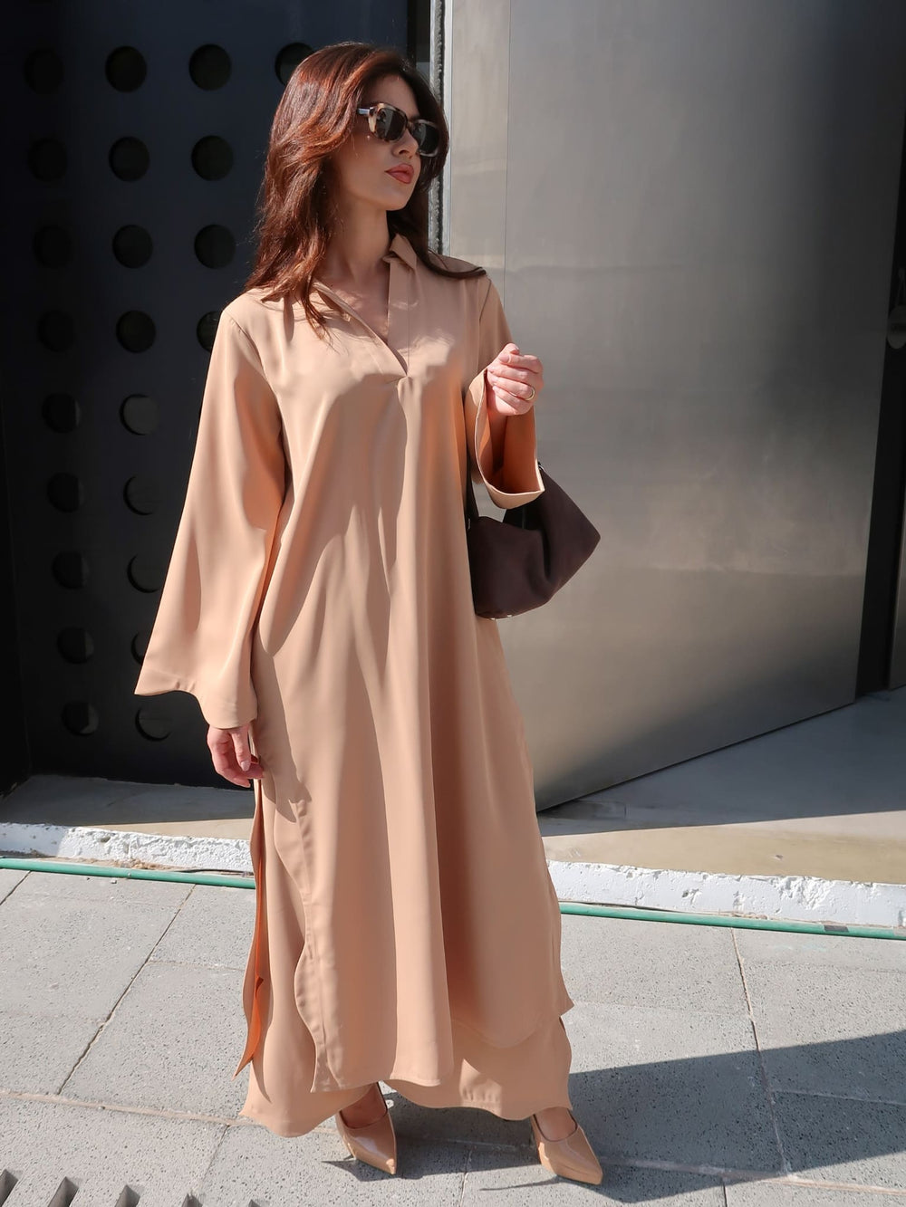 Lyric Swirl Twirl Beige Co Ord Set