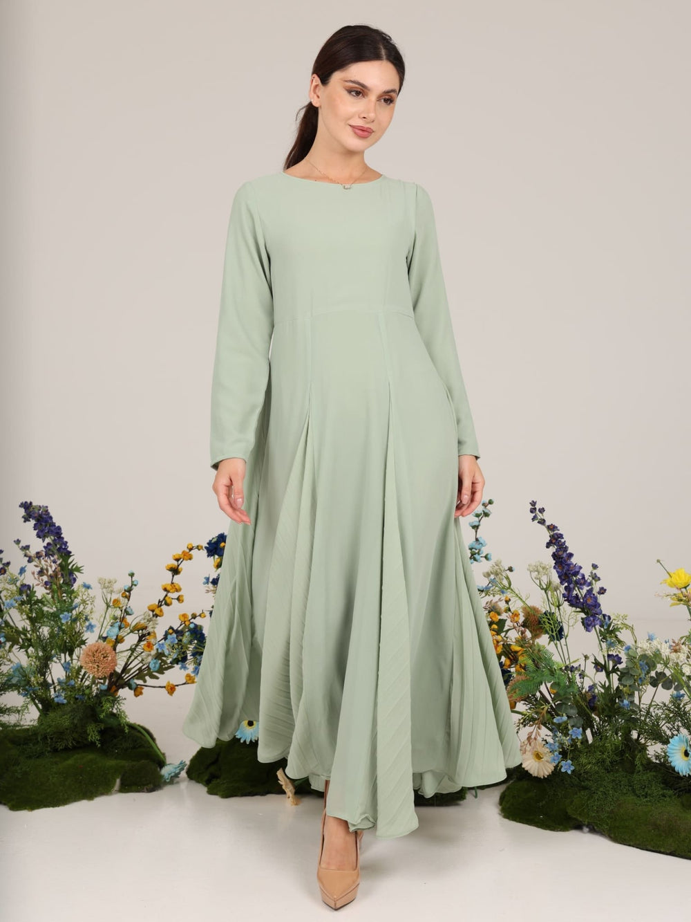 Esther Sage Panel Dress