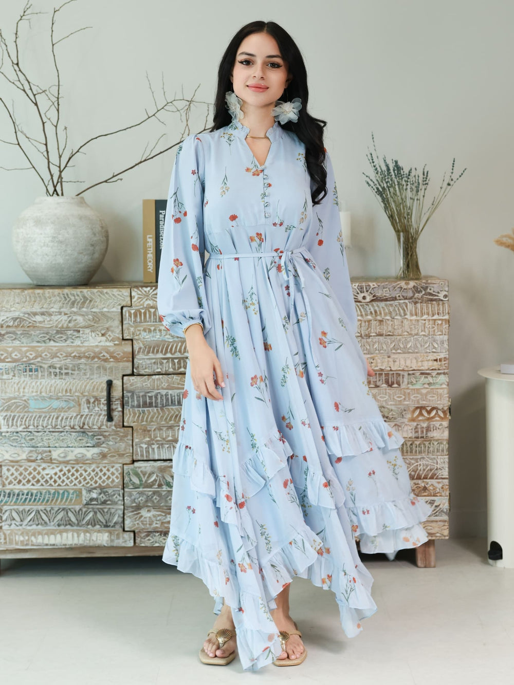 Marigold Blue Frill Dress