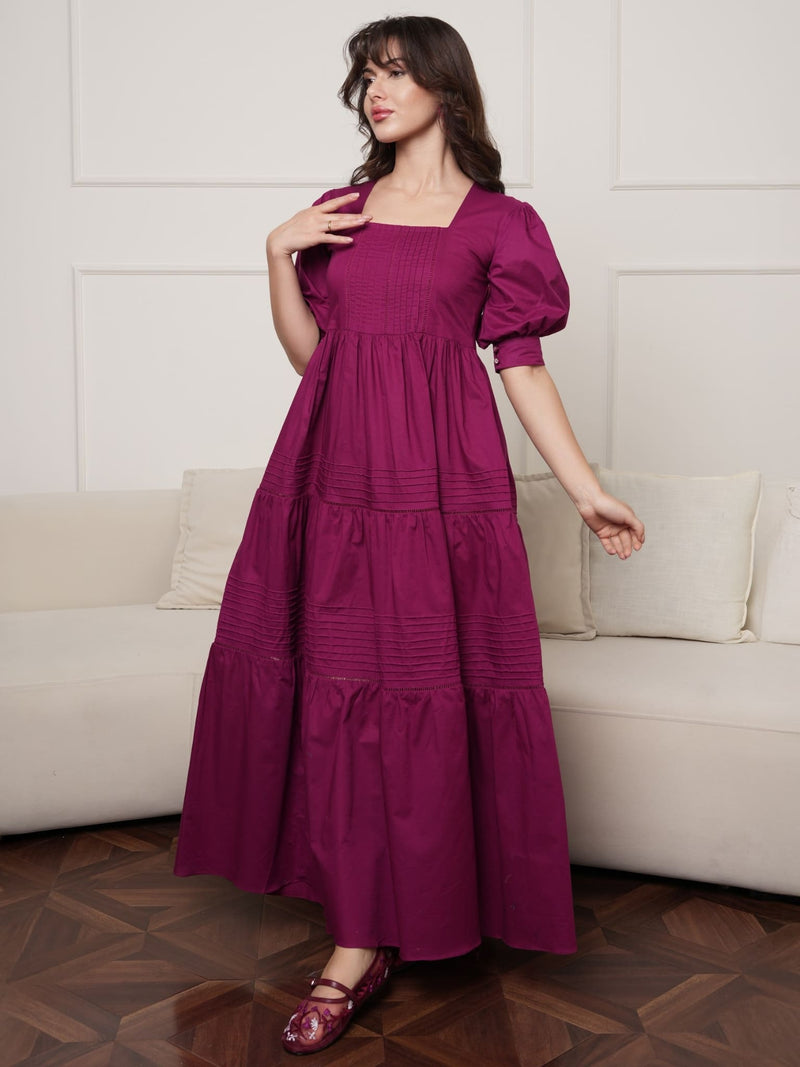 Plummy Cotton Lace Dress