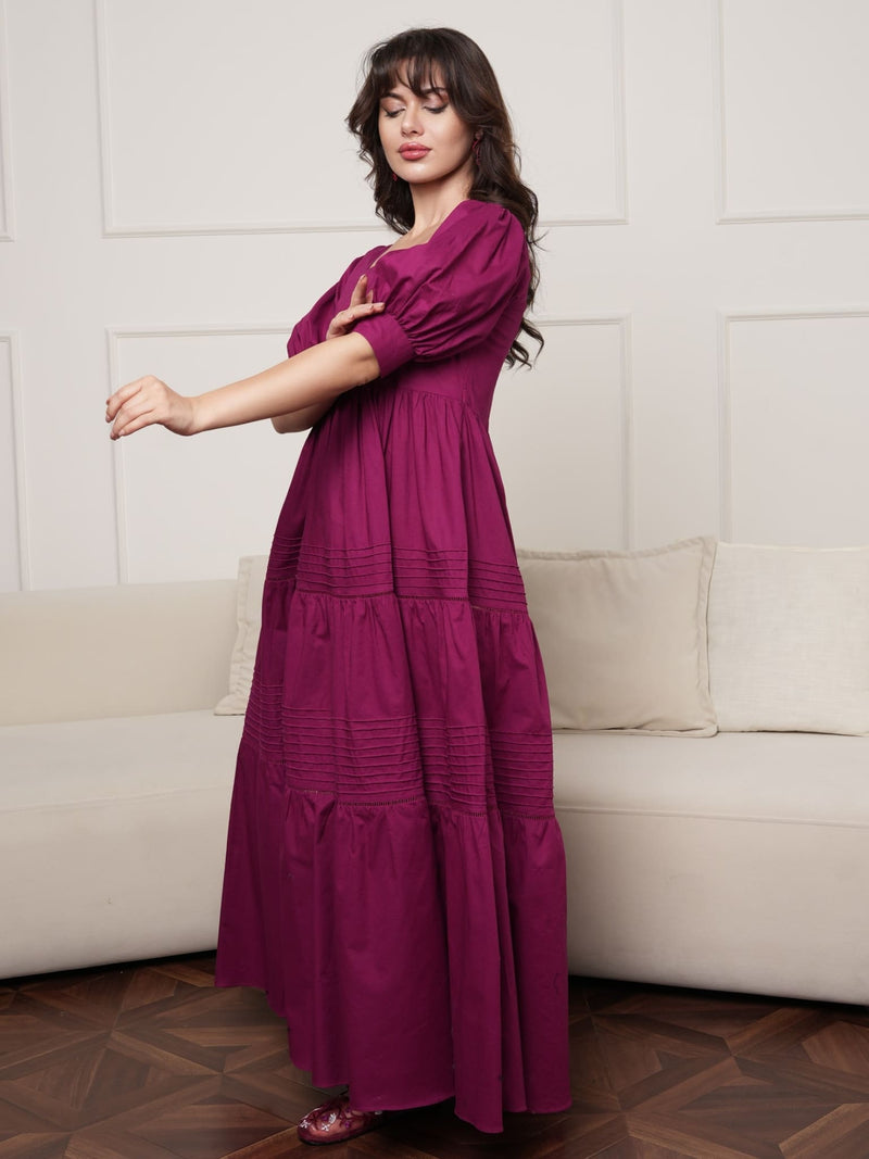 Plummy Cotton Lace Dress