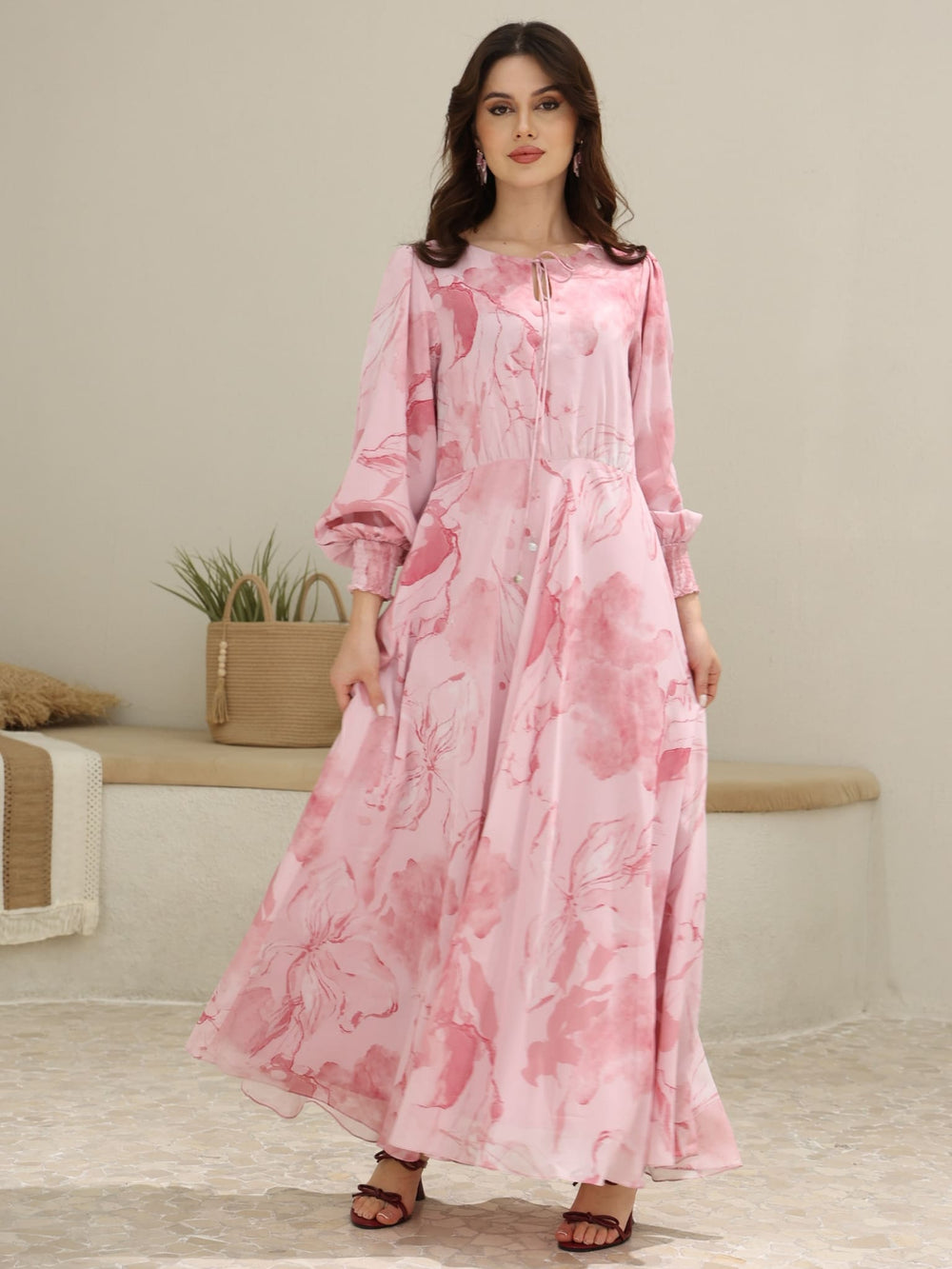 Pink Cooper Floral Long Dress