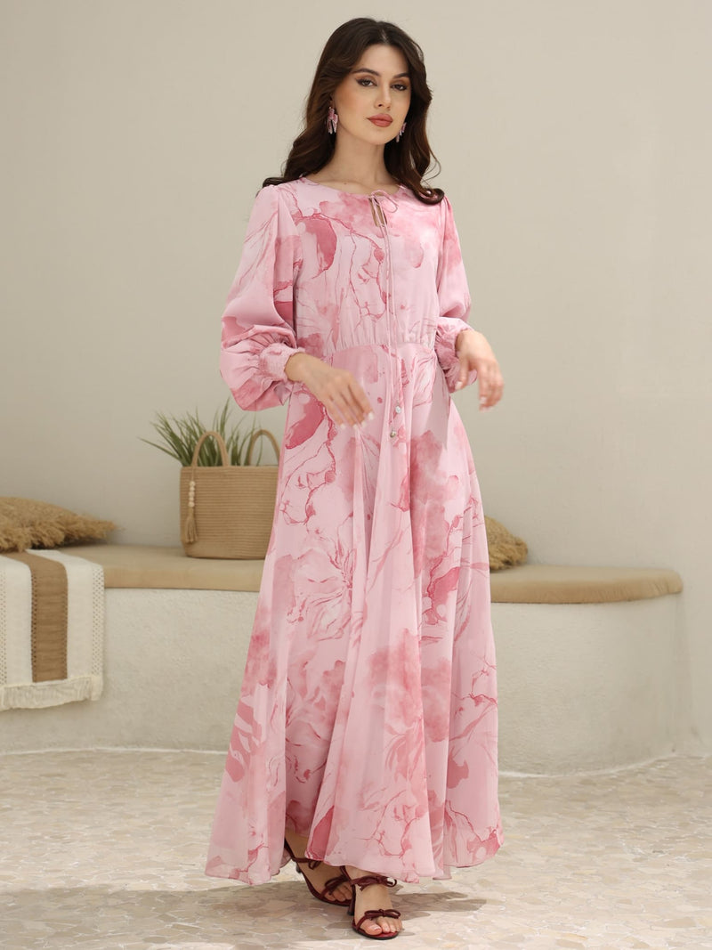 pink floral dresses long Cooper Dress fuller skirt allows room Color:PRINT 206 BLUE july4thsale7/1 Marilyn Modest Maxi in