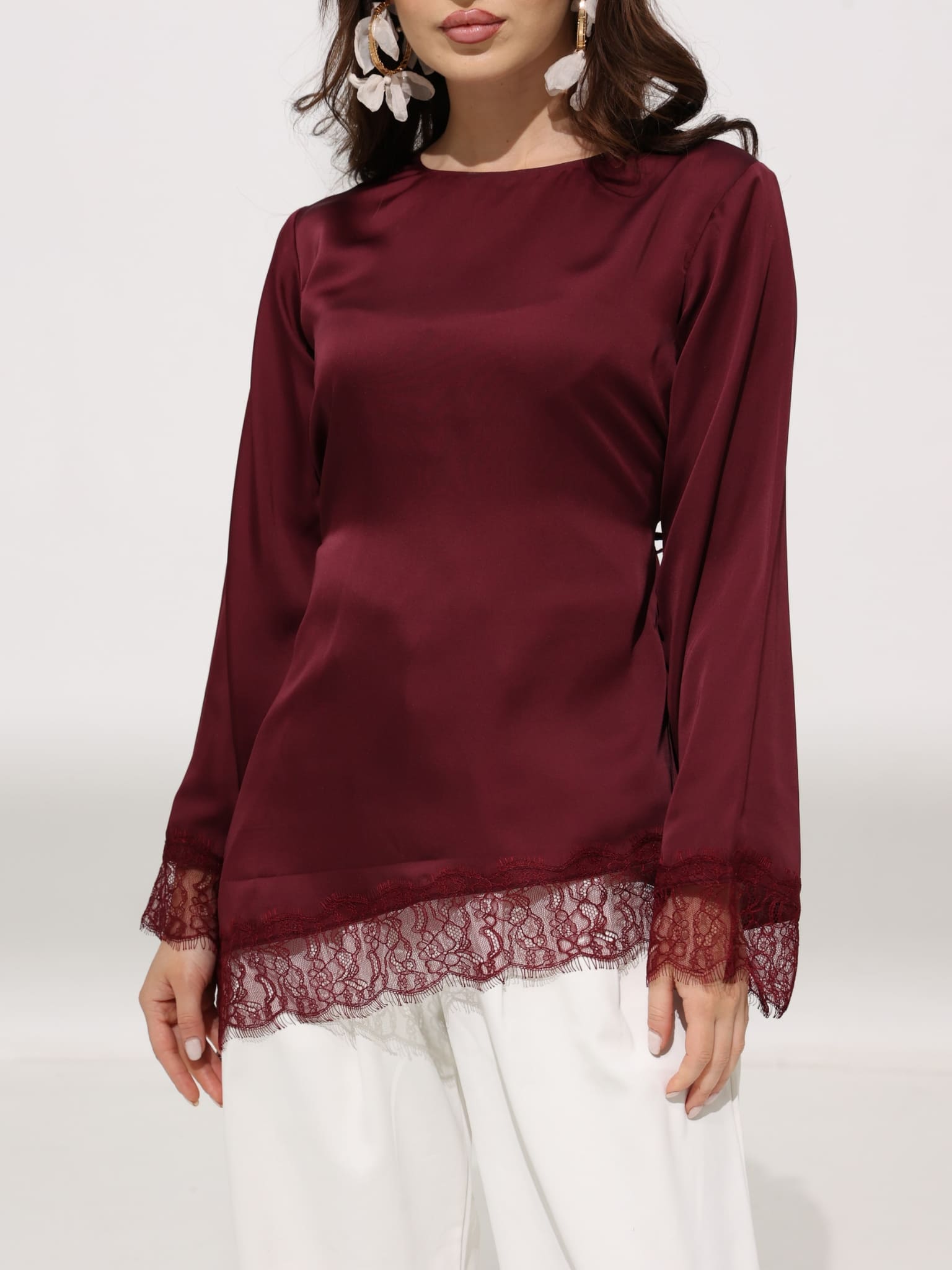 Harlyn Plum Lace Shirt