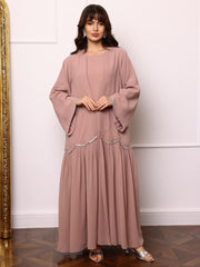Ainsley Embellished Beige Upper And Dress